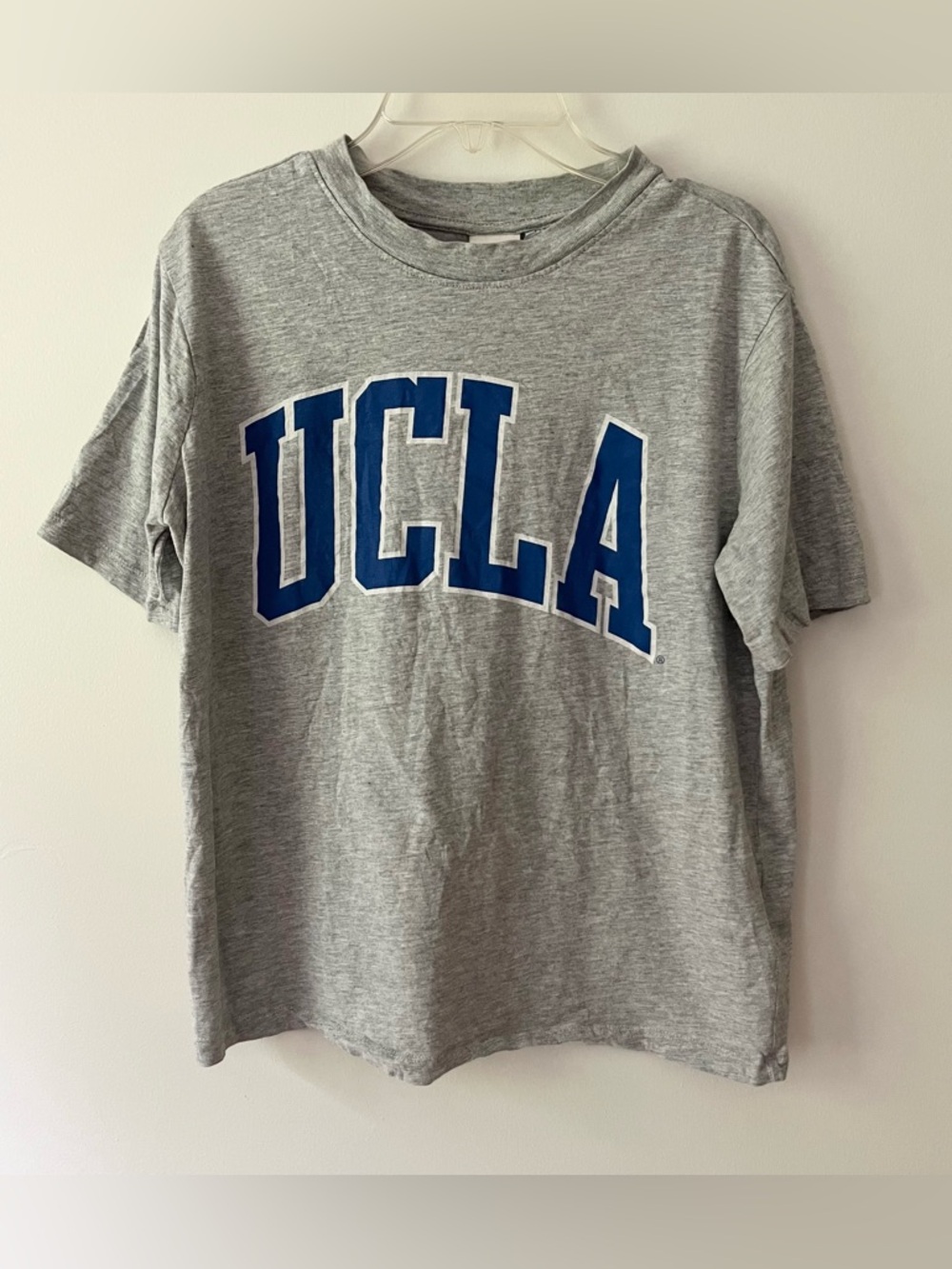 H&M UCLA Collegiate Short Sleeve T-Shirt Boxy Small Grey Academia Preppy
